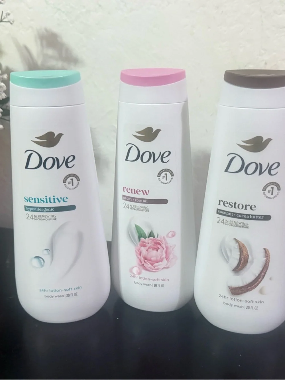 Dove Body Wash - Sensitive, Renew, Restore Variety (White)